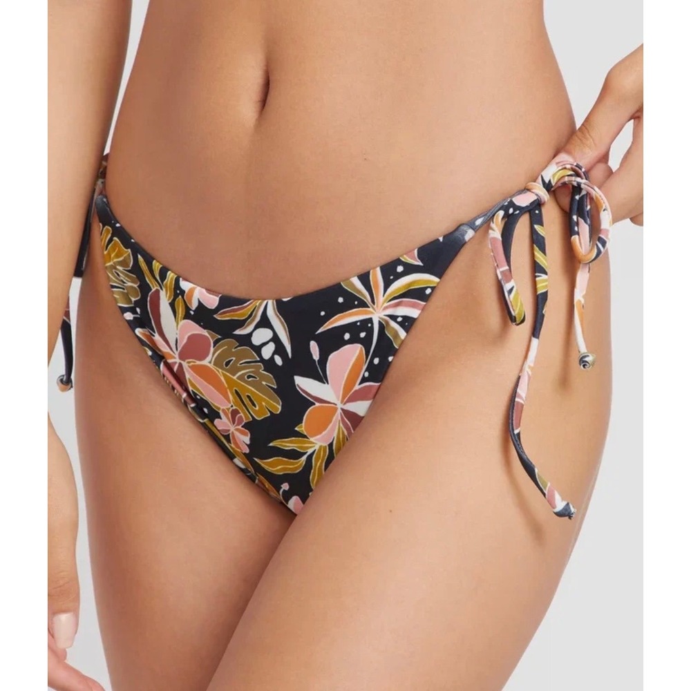 Volcom Fronds Forever Cheekini Bikini Bottom Floral Side Tie O2132400 MLT Small
